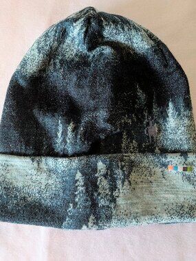Smartwool Reversible Cuffed Beanie Twilight Foggy Pine Green Blue Merino Wool